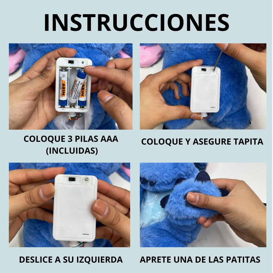Stitch que Respira Peluche Anti-Estrés con Sonido Musical