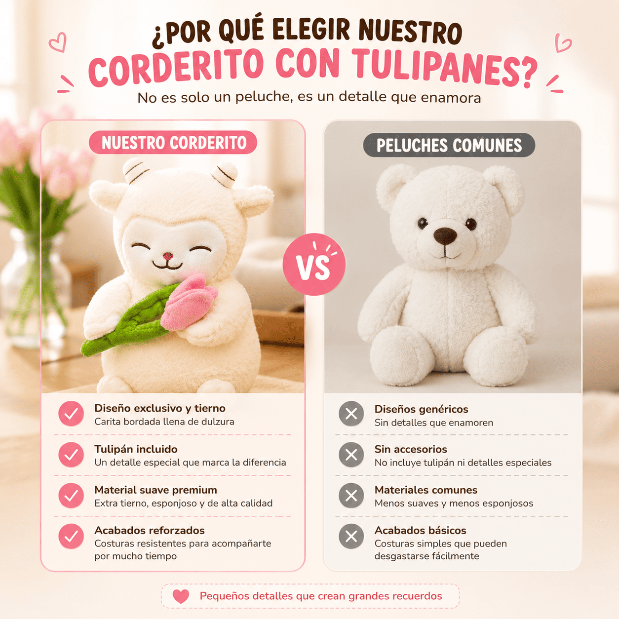 Peluche Corderito que Enamora 🐑🌷 | El Regalo Más Tierno