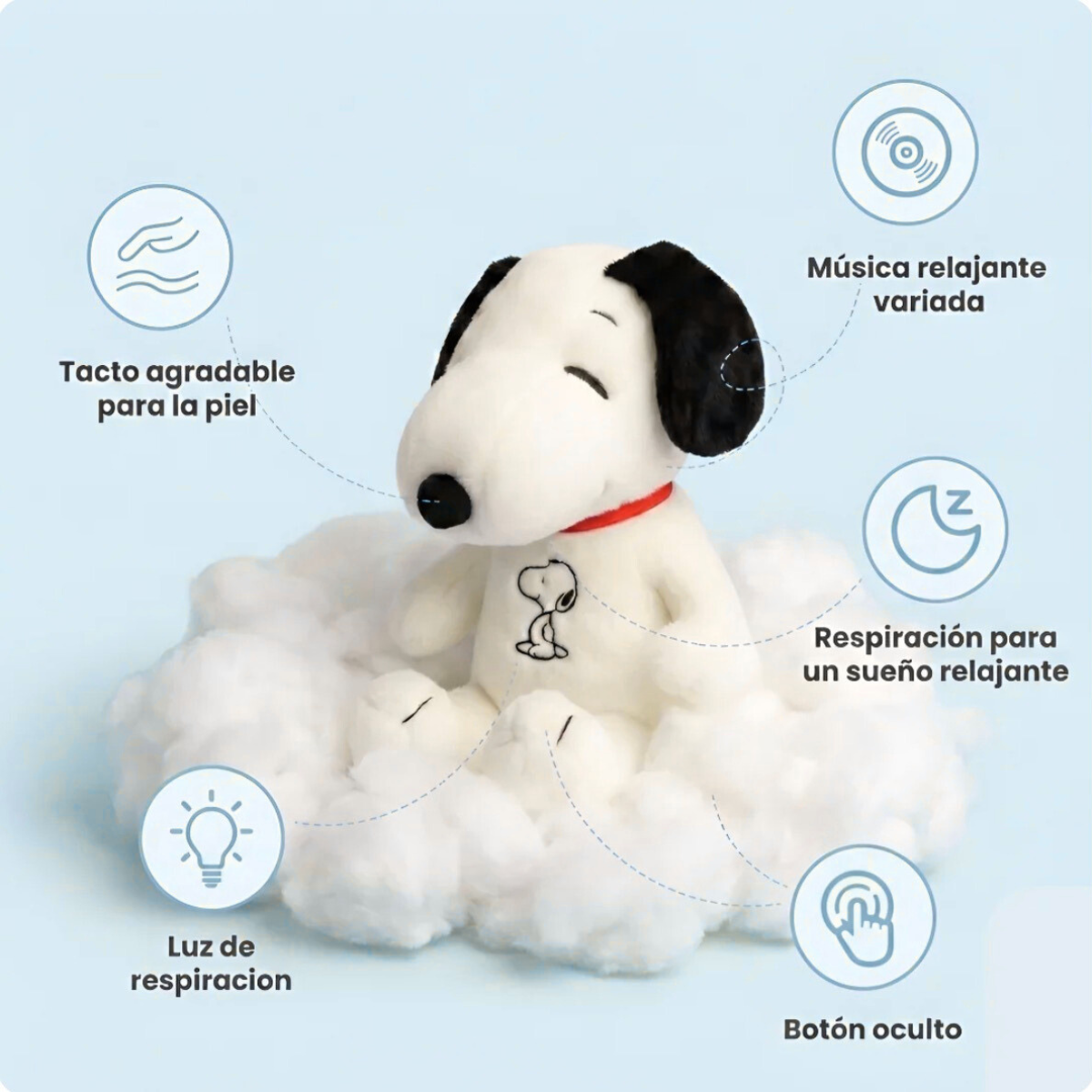 Peluche Snoopy Respiración 45 cm – El Regalo Más Tierno 🎁🐾