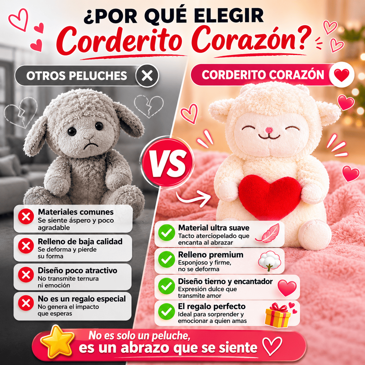 Peluche Corderito que Enamora 🐑🌷 | El Regalo Más Tierno
